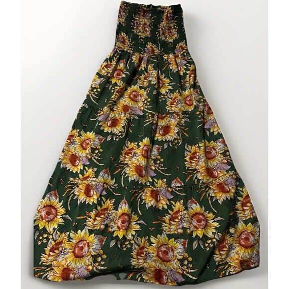 Cassee's Summer Dress Small Halter Tube Top Shirred Womens Tiered‎ Floral - Picture 2 of 6